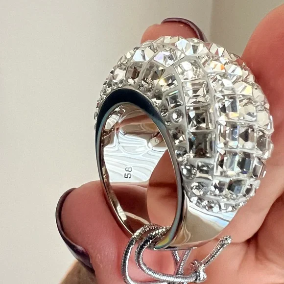 Swarovski Silver Crystal Statement Ring! New With Tags - Picture 5 of 5